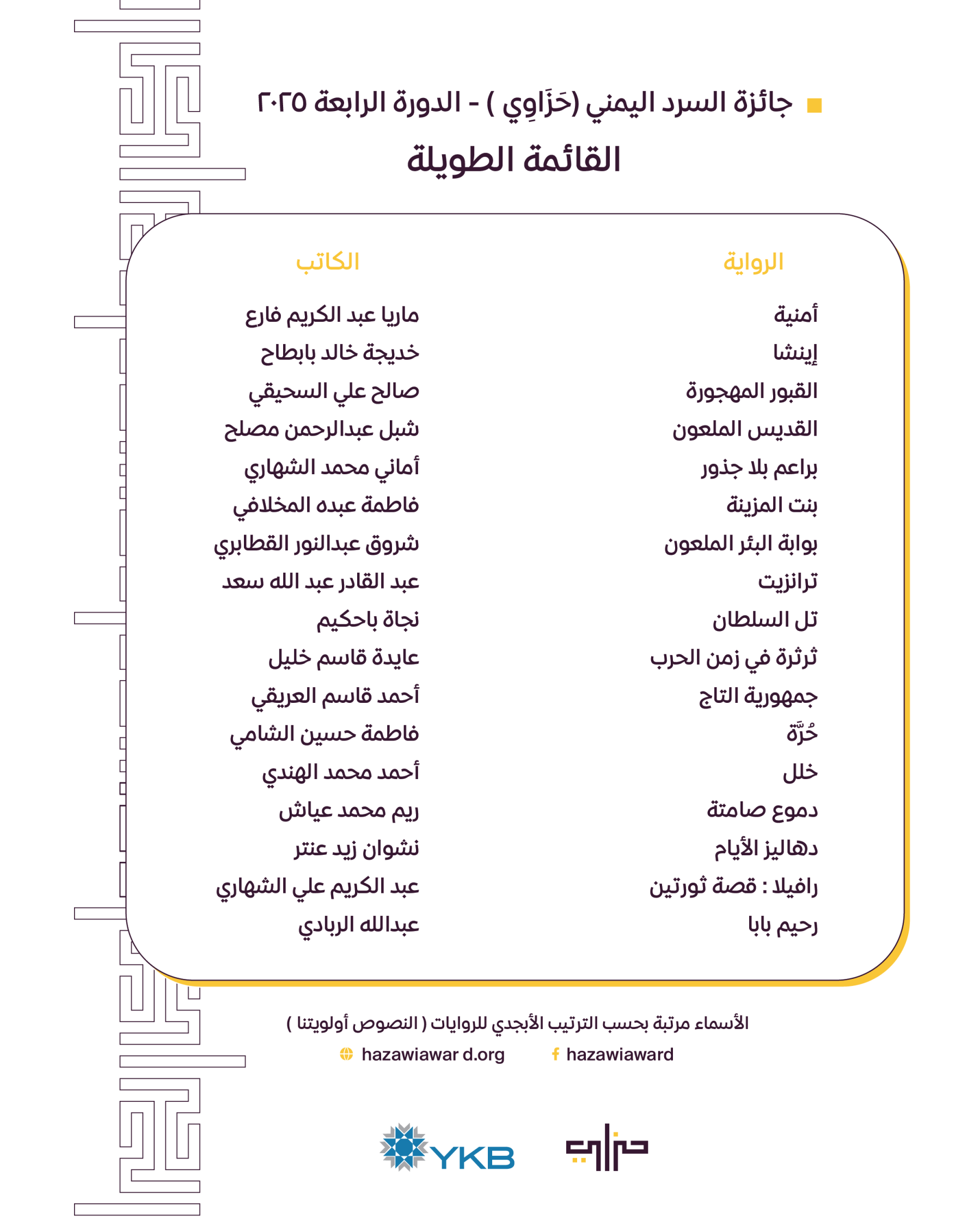 القائمة الطويلة 2025